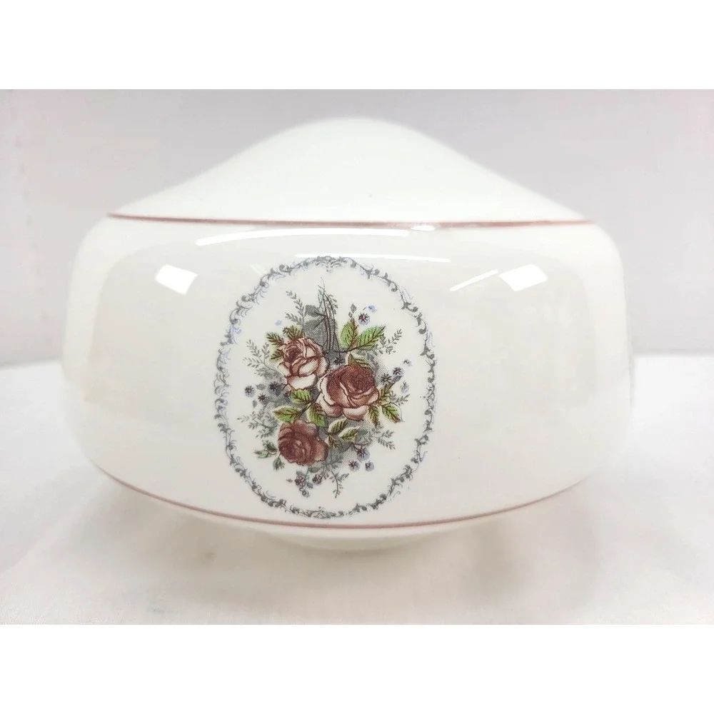 Vintage Floral Milk Glass Ceiling Light Fixture Acorn Globe‎ 3 7/8